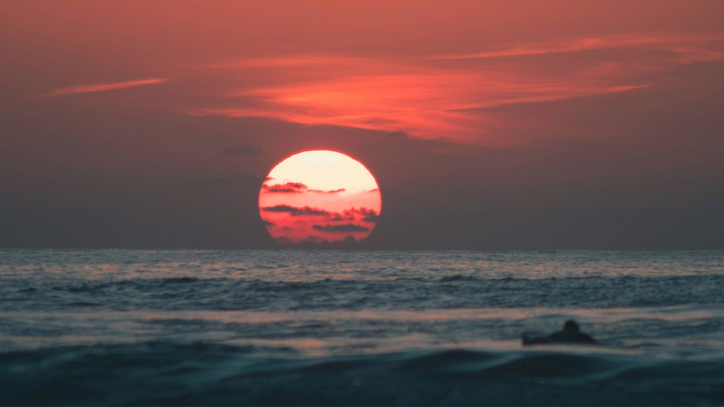 Sunset over the Atlantic Ocean in Imsouane