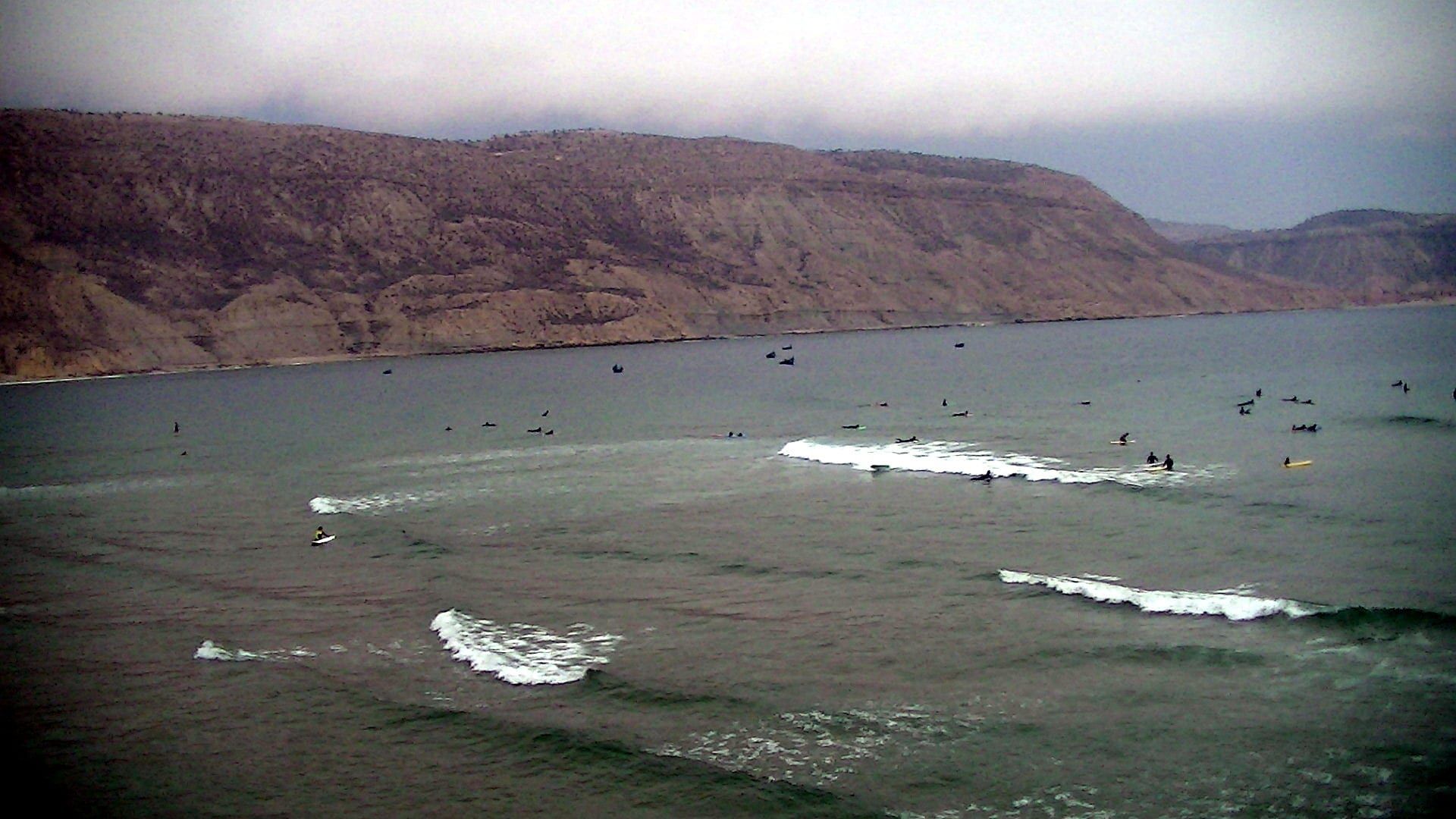 The line-up in the bay