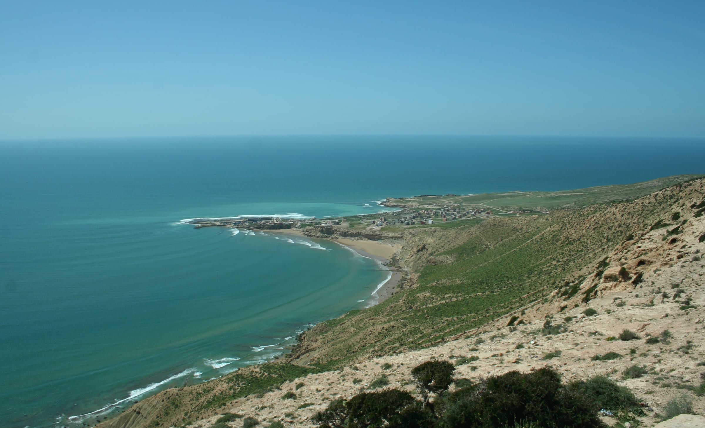 The coast of Imsouane seen from the hills