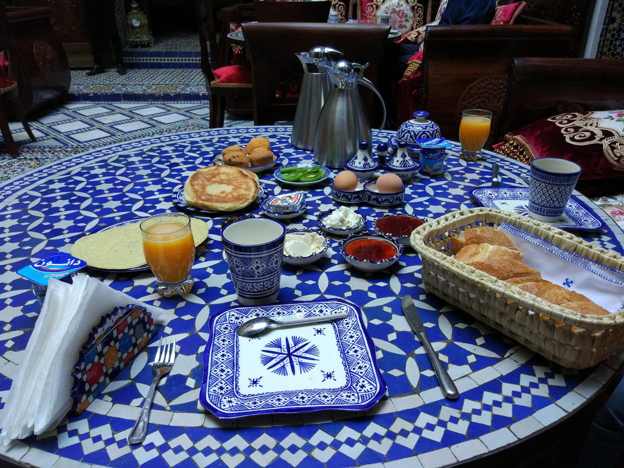 A traditional Moroccan breakfast